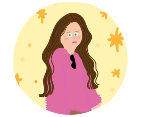 あなただけの可愛いアイコン描きます まあるいフチ付き！SNSやLINEなどに❤️ イメージ1