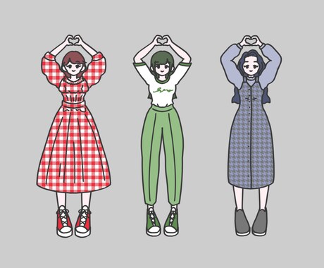 ハートポーズのアイコンお描きします イメージ1