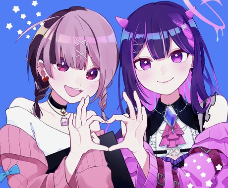 アイコン・サムネ用・1枚絵など幅広く制作します 綺麗系、かわいい系のイラストを描きます！ イメージ1
