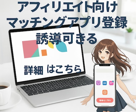 アフィリエイト対応マッチング診断ツールを売ります ブログ埋め込みOKのAIマッチングアプリ誘導コードを提供！ イメージ1