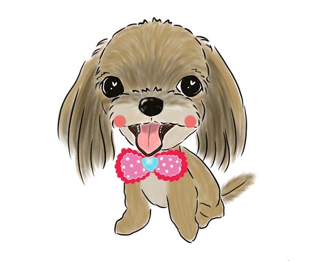 ほっこり癒されるわんちゃんのイラストを描きます アイコンなどにも！うちの子っぽいほっこり癒されるタッチ イメージ2