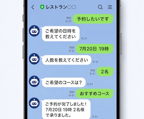 飲食店等のAI予約スタッフを構築します LINEで予約受付を自動化し業務を効率化 イメージ2