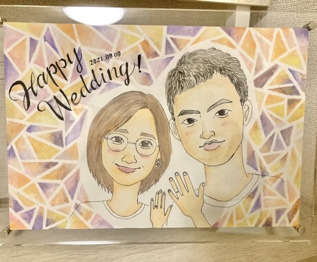 手書きにこだわり★気持ちのこもった似顔絵かきます お誕生日や記念日、ｳｪﾙｶﾑﾎﾞｰﾄﾞも◎必ず喜ばせます‼︎ イメージ2