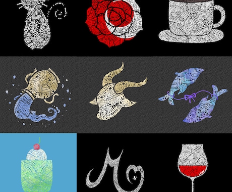 世界にひとつだけの手描き幾何学模様を作ります 幾何学模様の個性的なロゴ・イラスト・ヘッダーをお作りします。 イメージ1
