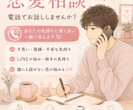 恋愛のお話、ゆっくり一緒に整理します あなたらしい答えを一緒に探します イメージ1