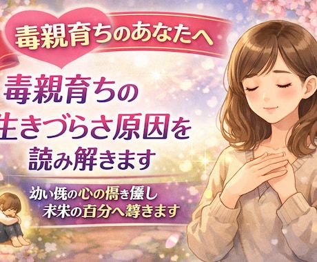 毒親育ちの生きづらさ原因を読み解きます 幼い頃の心の傷を癒し本来の自分へ導きます イメージ1
