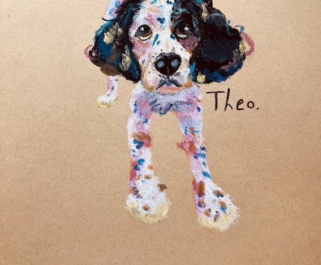 全身 / 大切な愛犬のイラストを描きます ご家族の好きな色で愛犬を手描きでお届けします イメージ1