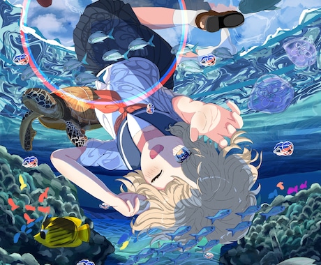 かわいい女の子と爽やかな雰囲気のイラストを描きます あなたのイメージに合うイラストを制作します！ イメージ1