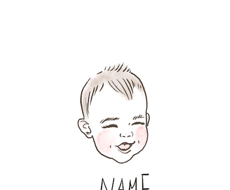 赤ちゃんお子さんの似顔絵描きます データもしくは、ポストカードサイズにて笑い顔お描きします イメージ2