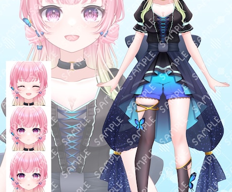 Live2D用パーツ分け立ち絵の制作承ります キャラデザ+パーツ分けイラストを作成いたします！ イメージ1