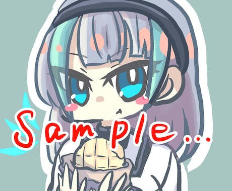 ポップなバストアップアイコン描きます 漫画チックな可愛い絵柄です！SNSやブログなどにどうぞ！ イメージ2