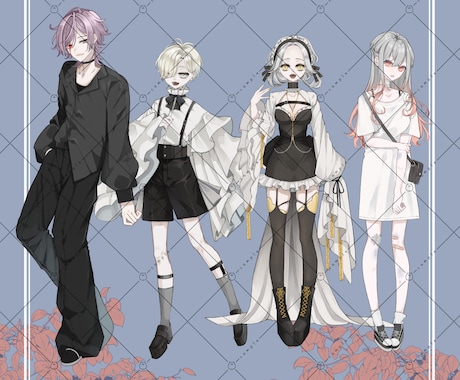 IRIAMや配信で使える厚塗り立ち絵お描きします 表情差分プレゼント！IRIAMの動作確認含めてこのお値段！ イメージ2