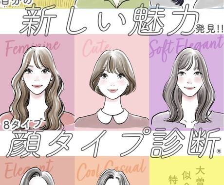 顔タイプ診断×ヘア提案でなりたい自分叶えます 簡単にまとめた資料が１枚ついてます◎ イメージ1