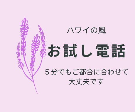 お試しで短くお電話いただけます ご相談の前にスモールトークがしてみたい方へ＿お気軽にそうぞ イメージ1