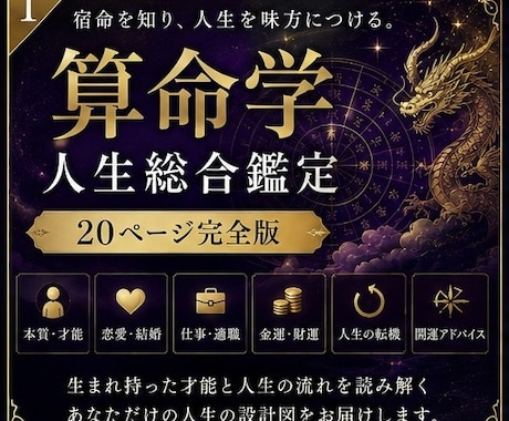20ページで人生を徹底鑑定します 宿命を知り、人生を味方につける。 イメージ1