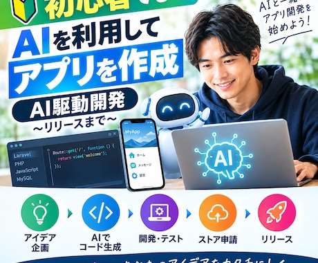 初心者でもAIを利用してアプリを作成！できます 「AI駆動開発～リリースまで」 イメージ1