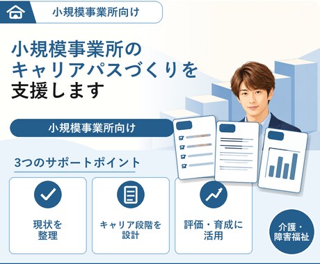 介護/障害小規模向けキャリアパス 一緒に考えます これで安心！　処遇改善加算取得の要件の不安を解消いたします！ イメージ1