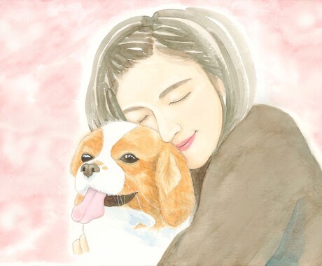優しい雰囲気の水彩似顔絵をお描きします 大切な方に、ご自身に、素敵