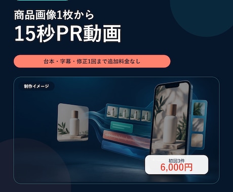 商品画像1枚から15秒の商品PR動画を制作します イメージ1