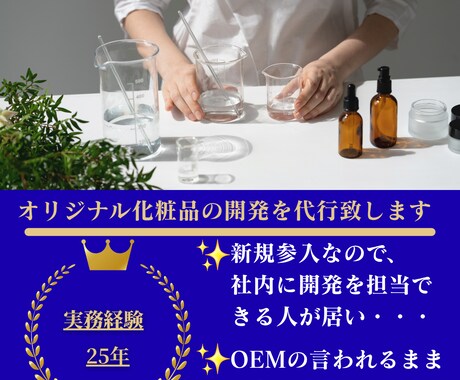 定期購入　貴社オリジナル化粧品の開発代行を致します 化粧品開発25年の経験を活かせリスクを確認しながら進めます。 イメージ2