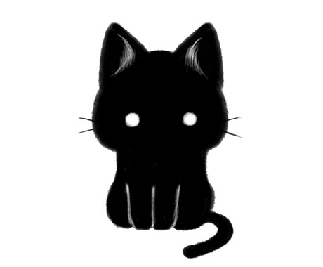 モノトーンな黒猫のイラスト描きます SNSのアイコンなどにも使用可能です イメージ1