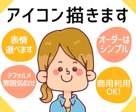 商用OK！シンプルでインパクトあるアイコン描きます 雰囲気似せのデフォルメイラストです！ イメージ1