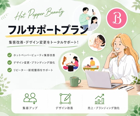 元ホットペッパー営業が改善提案＋運用代行します 課題出し｜コンセプト設計｜画像選定・編集｜サロンページ作込み イメージ1