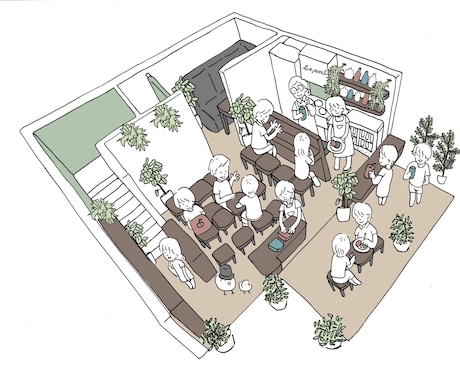 お店の店内イラスト描きます 飲食店などの店内全体イメージをサイトやチラシに載せませんか？ イメージ1