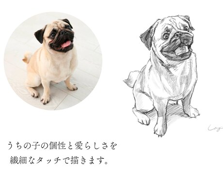 うちの子を温かみのあるタッチの絵で表現します 贈り物にも喜ばれる本格うちの子アートです イメージ2
