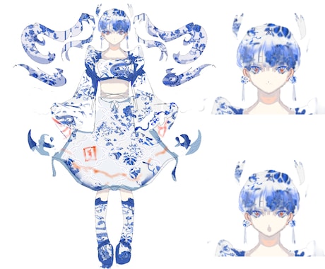 目を引く衣装とキャラクターデザインします 現役イラストレーターがあなたの世界観に寄り添い作成します イメージ2