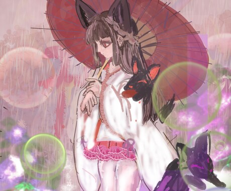 和風ファンタジーイラスト制作します 妖艶で雰囲気重視なので歌い手さんやVTuberさんなどに。 イメージ2
