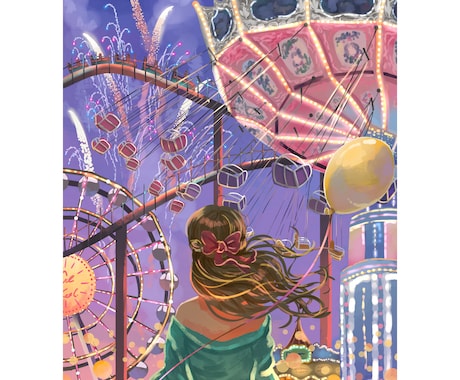 おしゃれで雰囲気のある背景イラスト描きます ヘッダー画像や挿絵、配信背景、書籍の表紙デザインに！ イメージ2