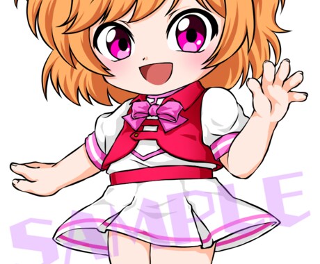 3頭身のかわいい立ち絵描きます 2頭身からパワーアップ！細かい表現ができるようになりました！ イメージ2