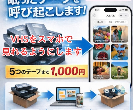 格安！1本200円！VHSテープをデータ化します VHSを【MP4】に変換！ココナラ最安値の1本200円！ イメージ1