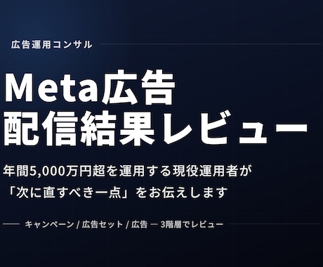 現役運用者がMeta広告の配信結果をレビューします 年間5,000万円超を運用する現役運用者が診断します イメージ1