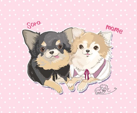 写真をもとにワンちゃんの似顔絵を描きます 愛犬の似顔絵をデジタルツールで描きます イメージ2