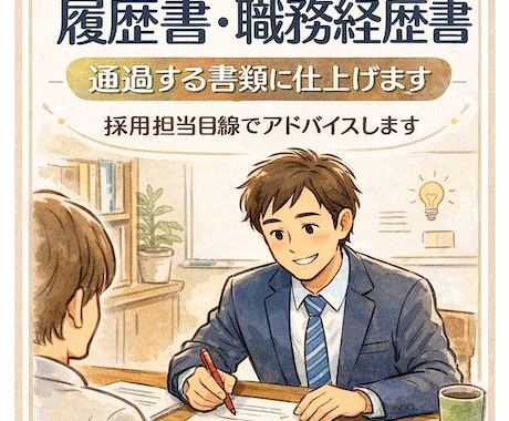 採用担当が履歴書・職務経歴書を添削します 採用担当があなたの転職サポートします！ イメージ1