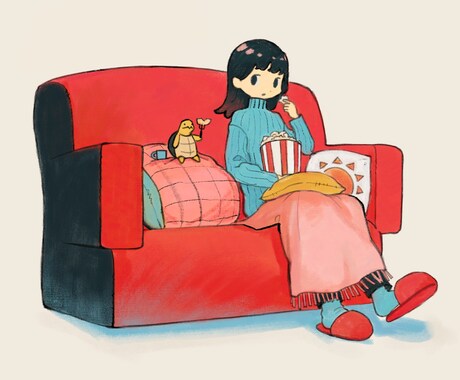 動物と人物がいる、のんびりとしたイラストを描きます 簡単な小物込みの価格。個性豊かな演出が可能です。 イメージ1