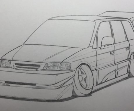 カスタムカーや多種多様なカーイラストを描きます あなたの愛車をシャーペン1本で至極の逸品にする イメージ2