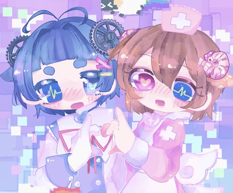 ゆめかわ系のバストアップイラストを描きます イメージ1