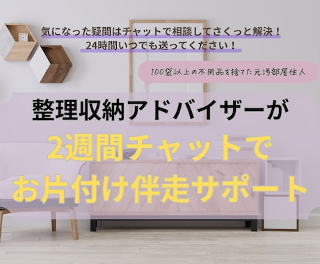 2週間の片付けチャット伴走！毎日アドバイスします ズボラさんでも家が片付く！プロが正しいステップを伝授します イメージ1