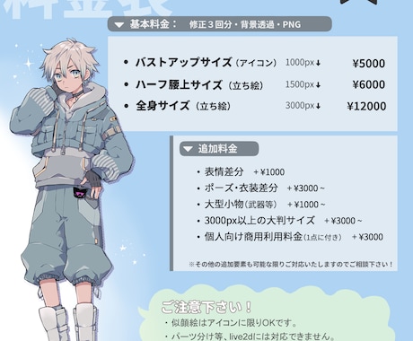 TRPG・配信等で利用できる立ち絵制作いたします ご依頼初めての方が多いです！安心してお任せください。 イメージ2