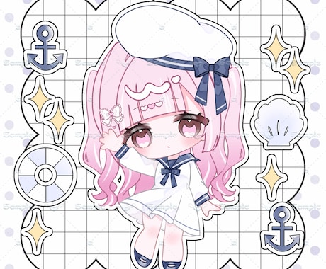 とってもキュートなマリン服の女の子描きます 夏にぴったりのマリン衣装での量産依頼です! イメージ1