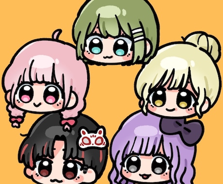 動画作成やグッズ作成に!ご利用できます プルつやきゅるるんな1頭身イラストを作成します!! イメージ1