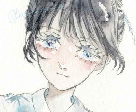 アナログ水彩イラストをお描きします 水彩ならではの透明感のある少女のイラストが得意です！ イメージ1