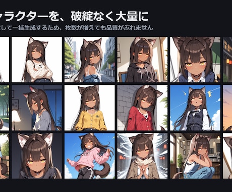 AI画像を大量・安定生成する仕組みを構築しますます 数百枚規模の生成を、構図固定つきで自動化します イメージ2