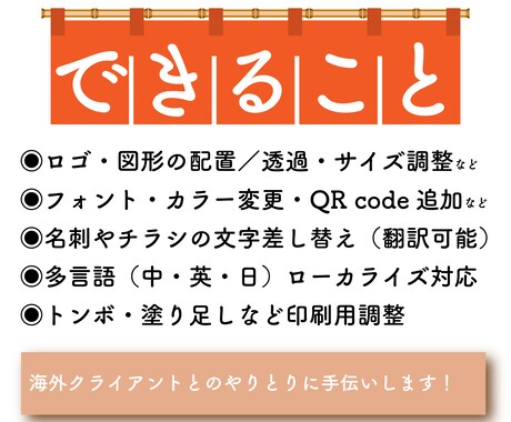 翻訳日中英対応！Ai、PDFデータ修正します チラシや名刺の調整から翻訳までお任せて低価格！翌日納品可能！ イメージ2