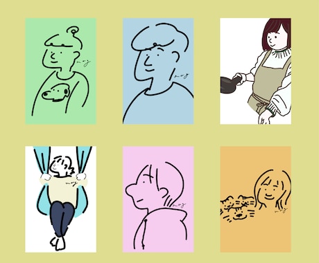 SNS用のシンプルな似顔絵を描きます シンプルなのにあたたかく優しい雰囲気の似顔絵を描きます。 イメージ1