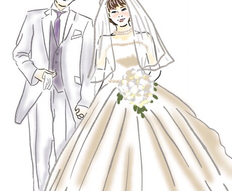 ウエディングイラスト・カップルイラスト描きます おしゃれ風なテイストで描きます イメージ2