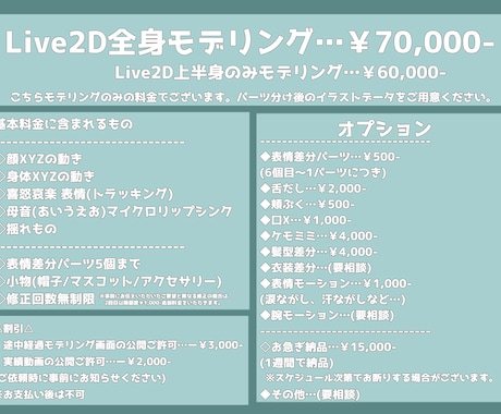 キャラクターの魅力を活かすLive2D作成します 納品後もサポート安心丁寧なお取引き イメージ2